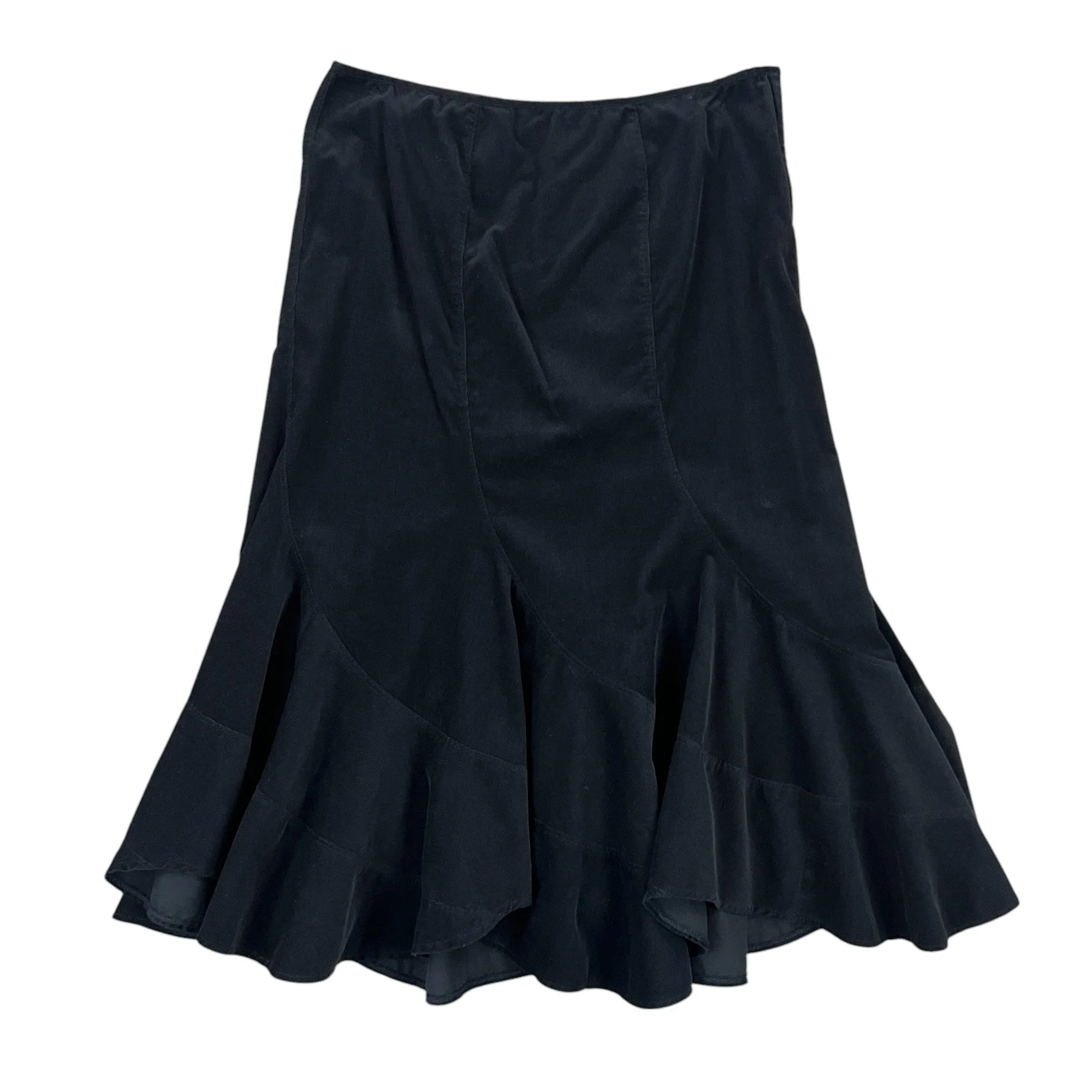 100% Cotton Black Fit & Flare Midi Skirt Size 16