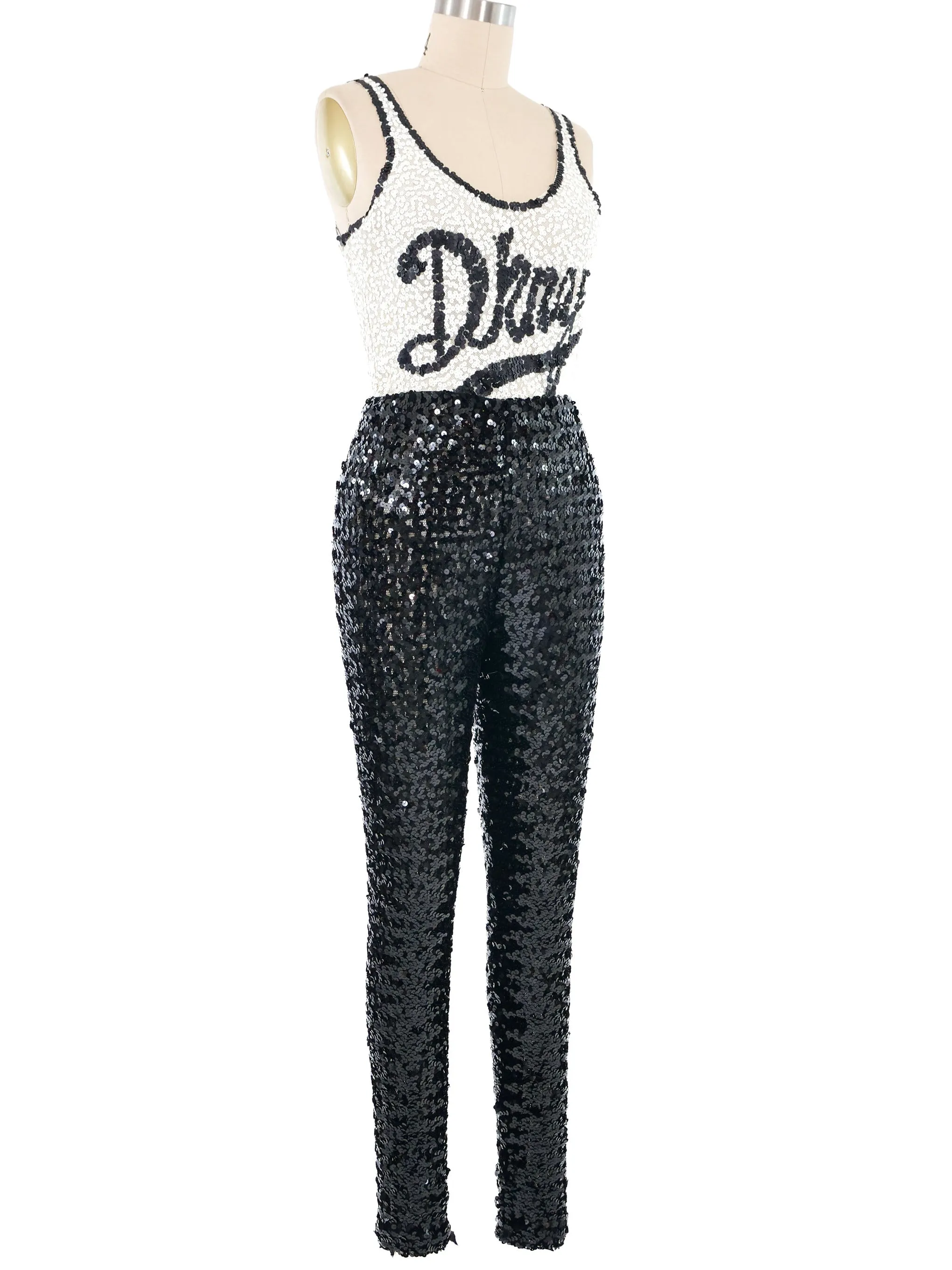 1990s DKNY Sequin Bodysuit and Leggings