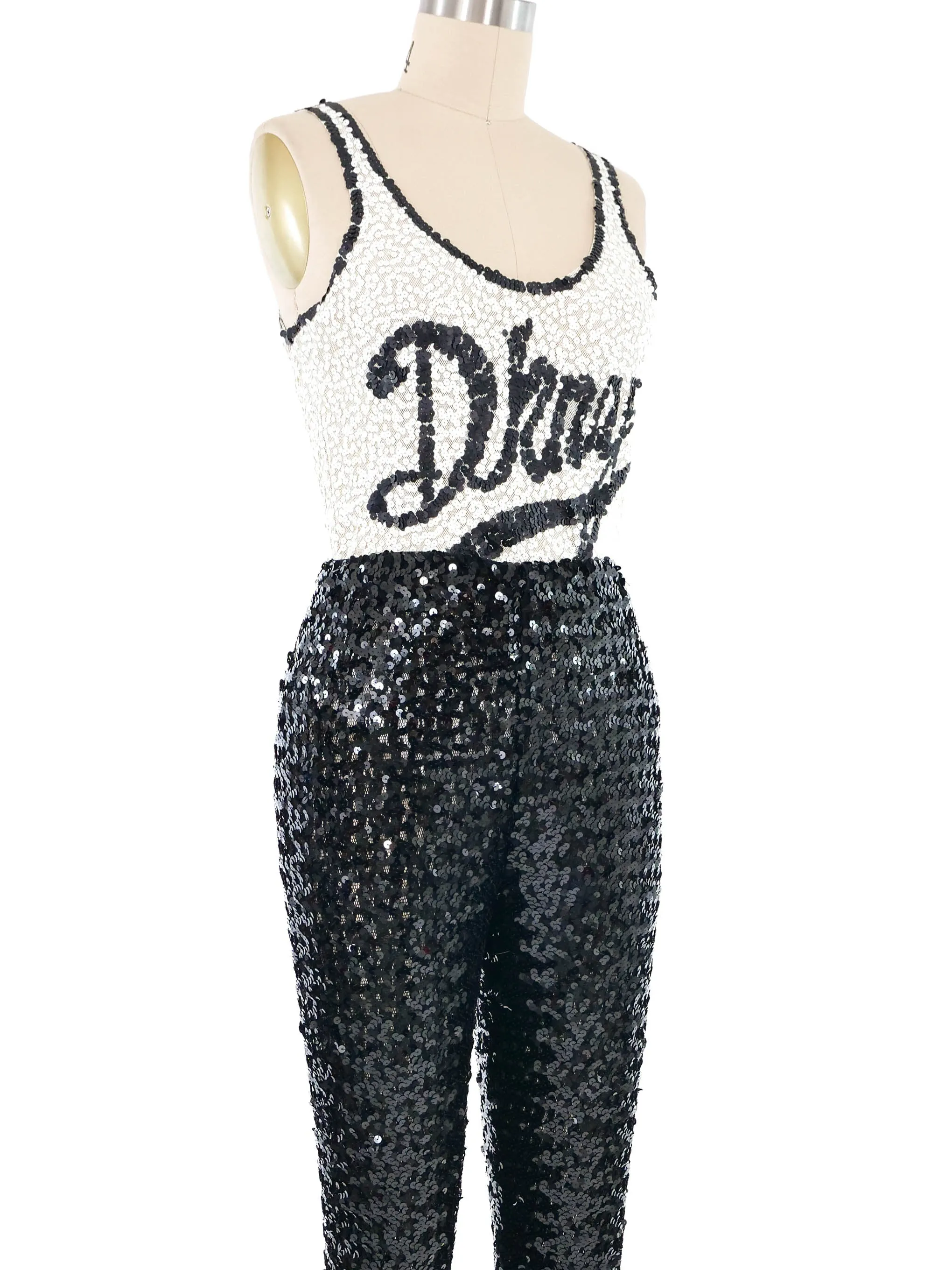 1990s DKNY Sequin Bodysuit and Leggings
