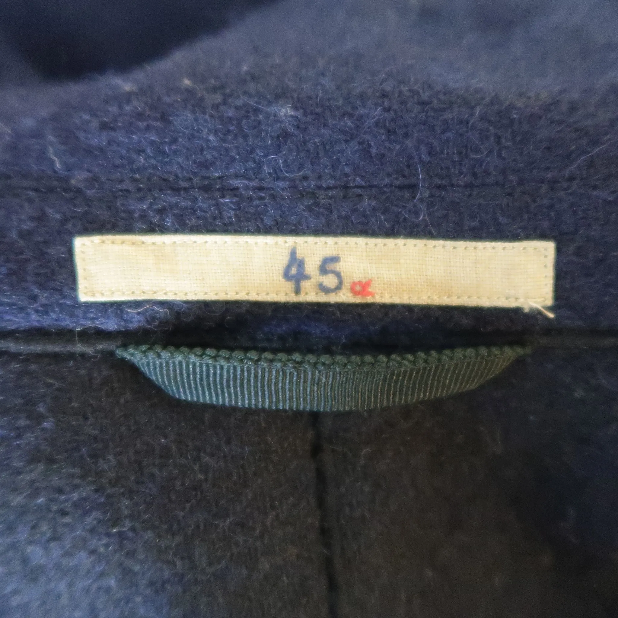 45rpm L-XL / JP 5 Navy Wool Twill Patch Pocket Soft Shoulder Jacket