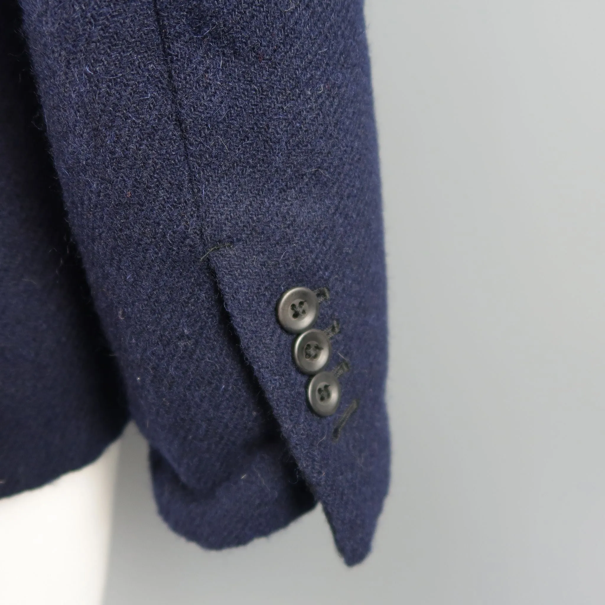 45rpm L-XL / JP 5 Navy Wool Twill Patch Pocket Soft Shoulder Jacket