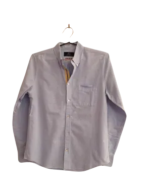 A Shirt Story: Light Blue Button Down with Yellow Red and Blue Striped Ribbon