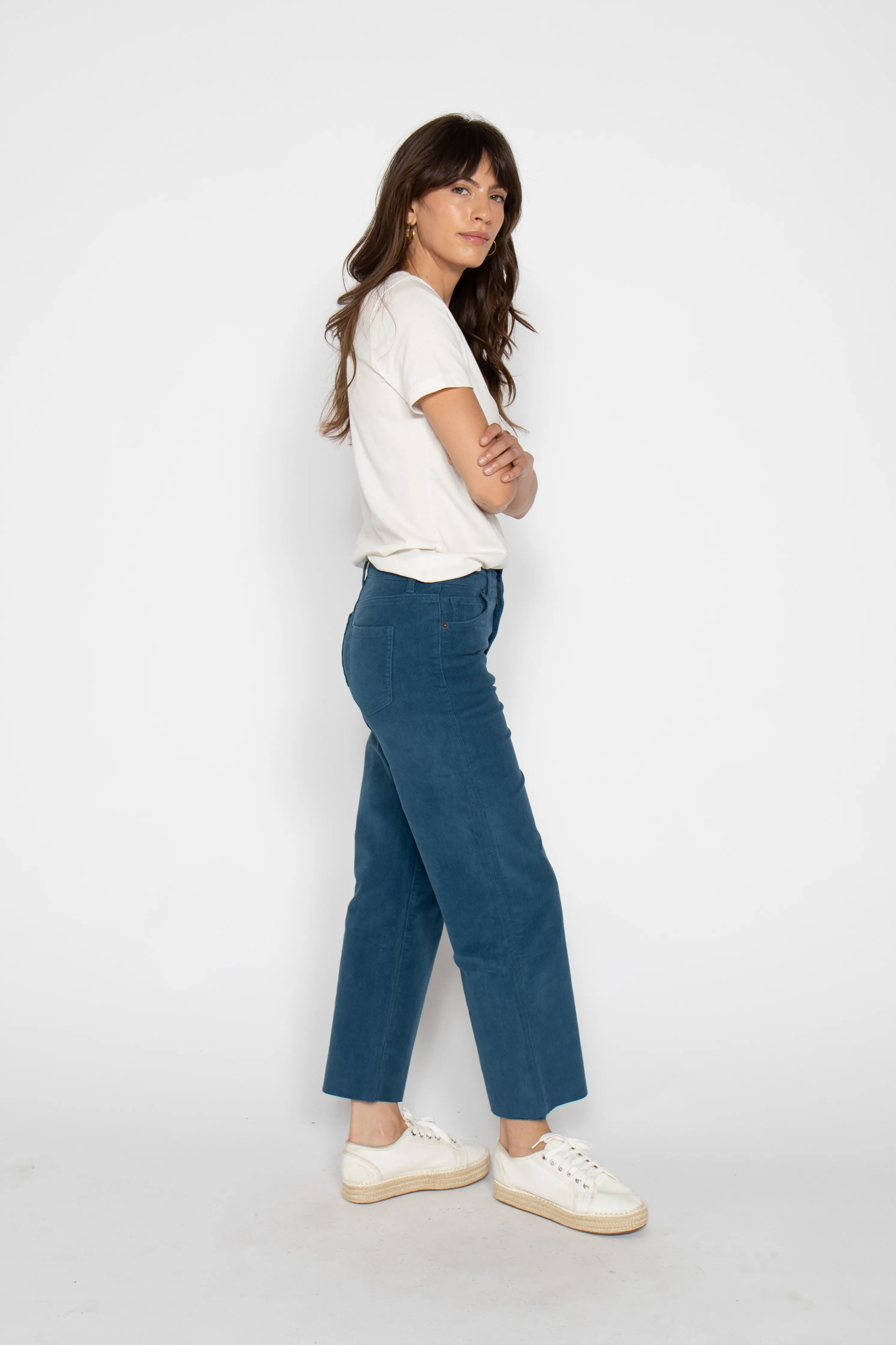 Aberdeen High Rise Corduroy Majolica Blue