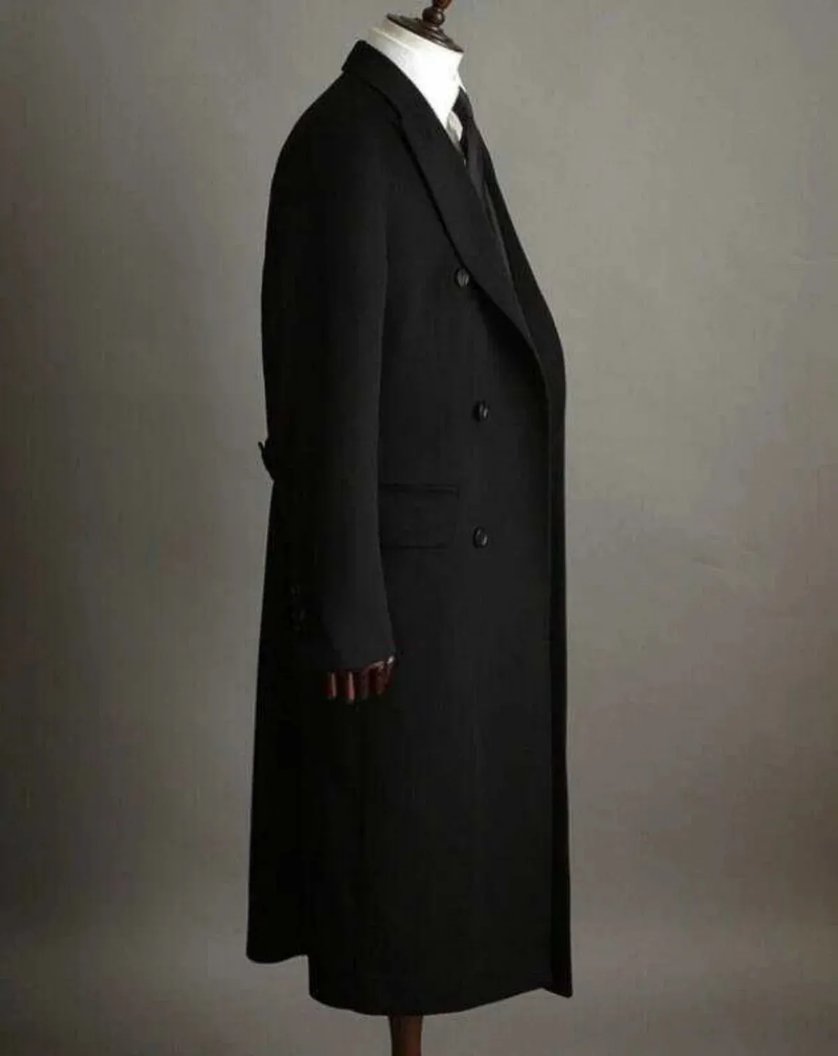 Aidase mens outfits Winter Vintage Men Woolen Overcoat Double Breasted Long Jacket Smart Casual Winter England Style Business Coat Custom Made