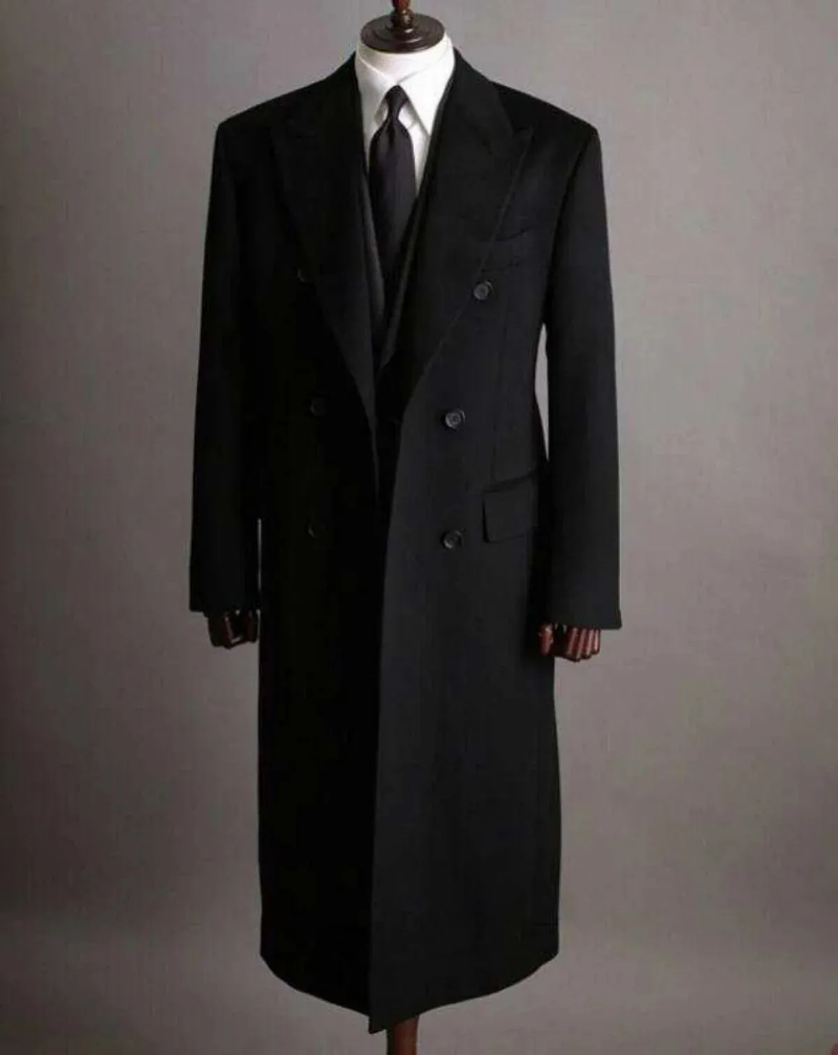 Aidase mens outfits Winter Vintage Men Woolen Overcoat Double Breasted Long Jacket Smart Casual Winter England Style Business Coat Custom Made