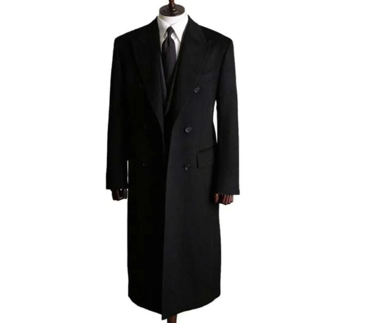 Aidase mens outfits Winter Vintage Men Woolen Overcoat Double Breasted Long Jacket Smart Casual Winter England Style Business Coat Custom Made
