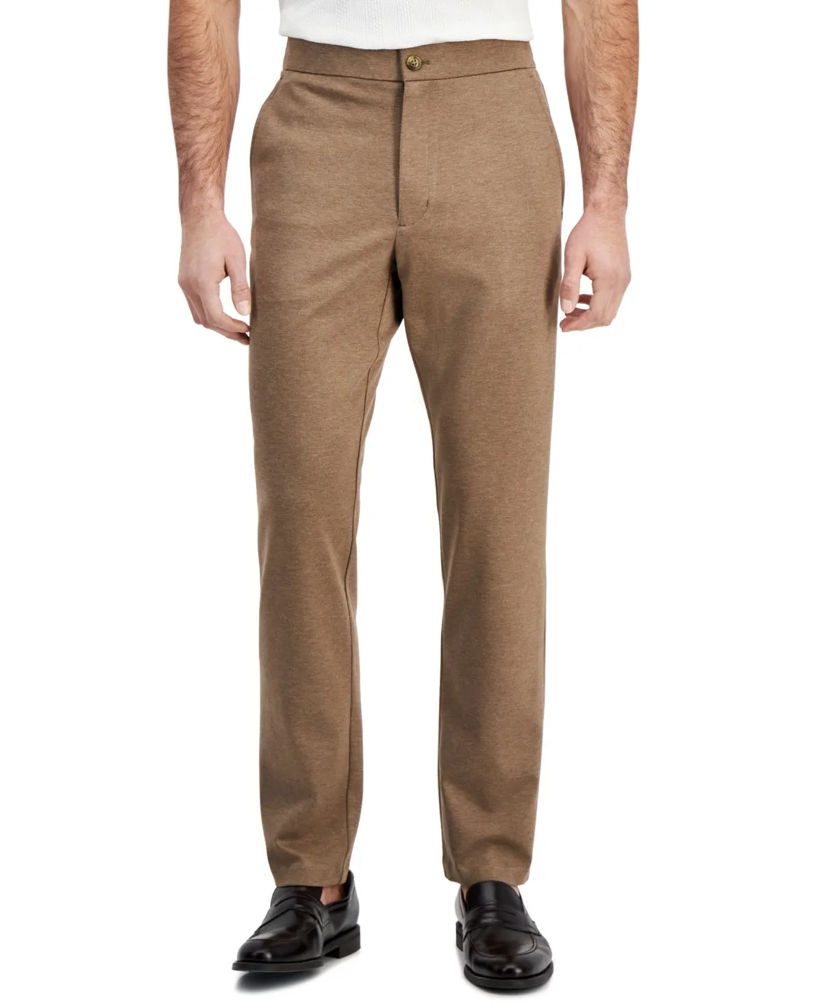 Alfani Men's Modern Fit Soft Suit Dress Pants Mulch Heather Brown  38 x 32