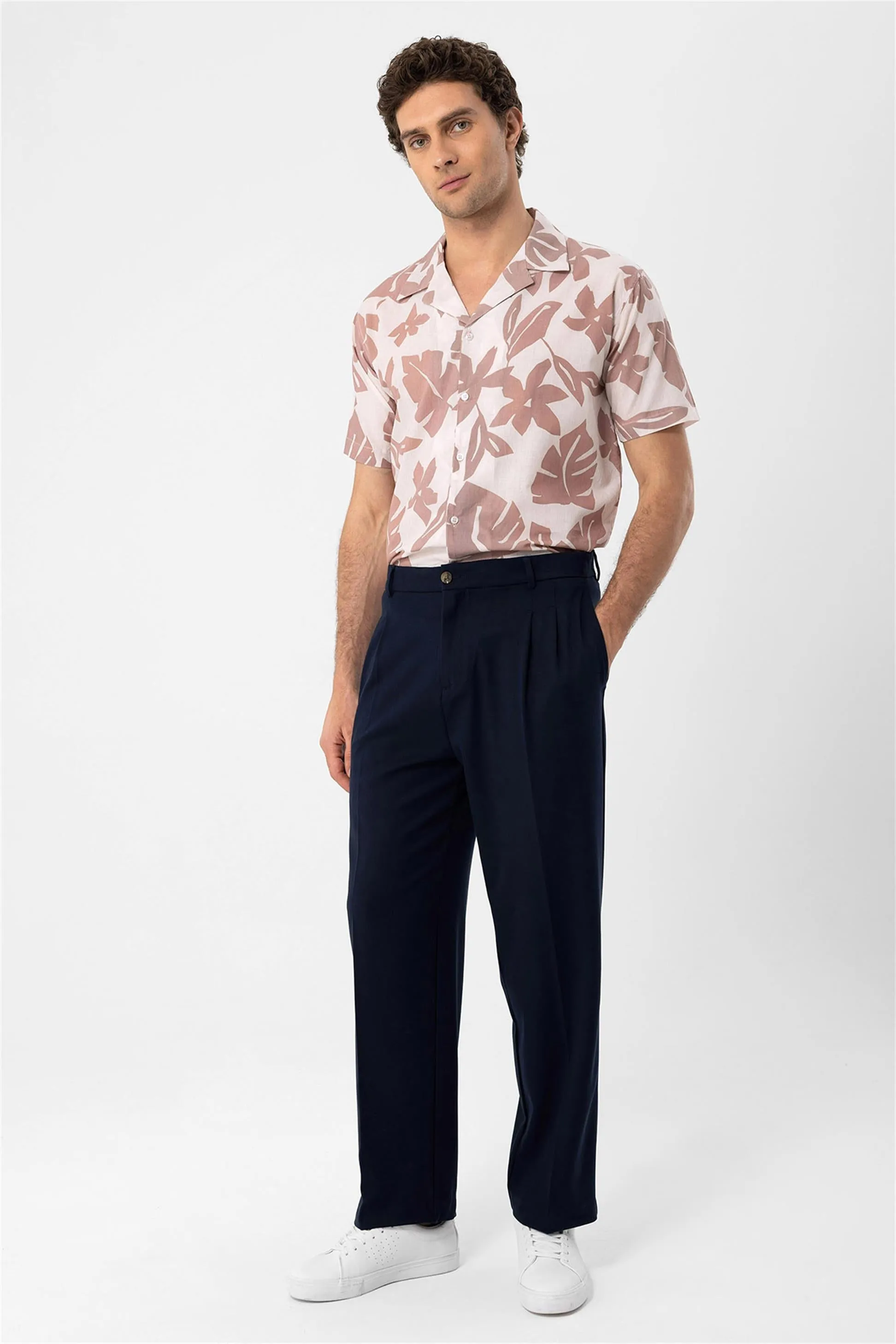 ANT Floral Patterned Top Collar Men's Shirt - Townsville