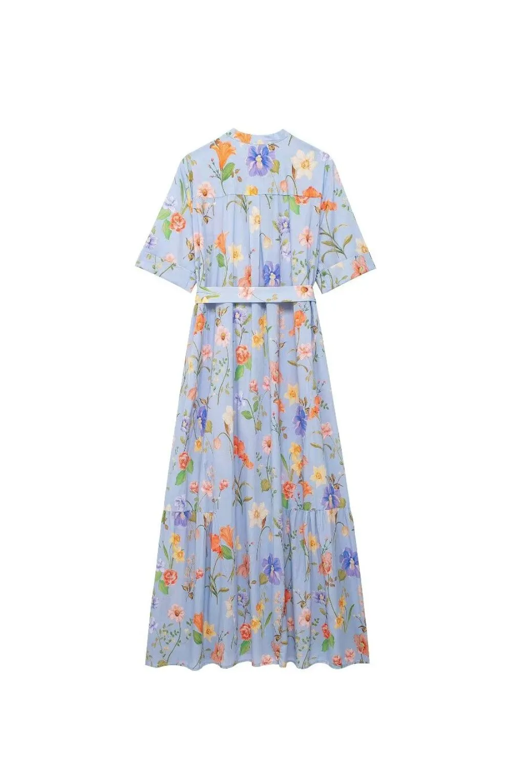 'Aria' Minimalist Floral Print Midi Dress