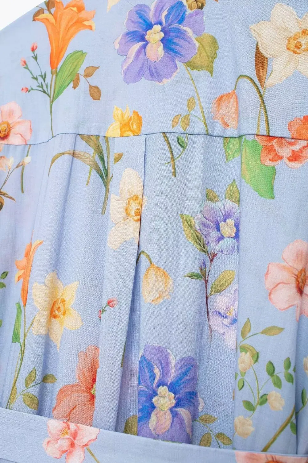 'Aria' Minimalist Floral Print Midi Dress