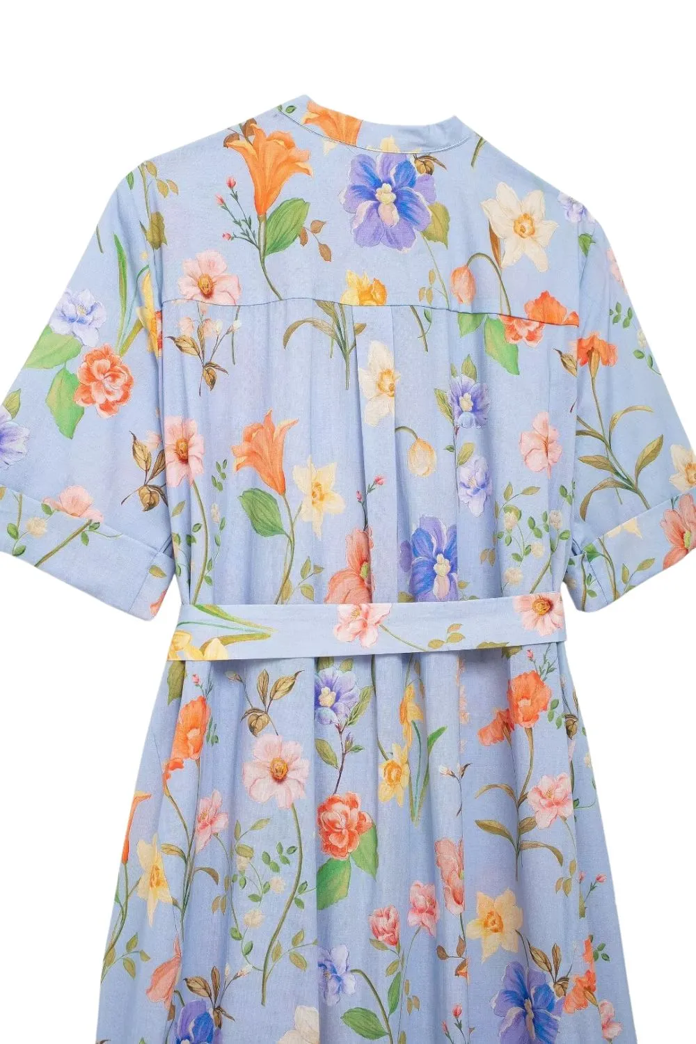 'Aria' Minimalist Floral Print Midi Dress