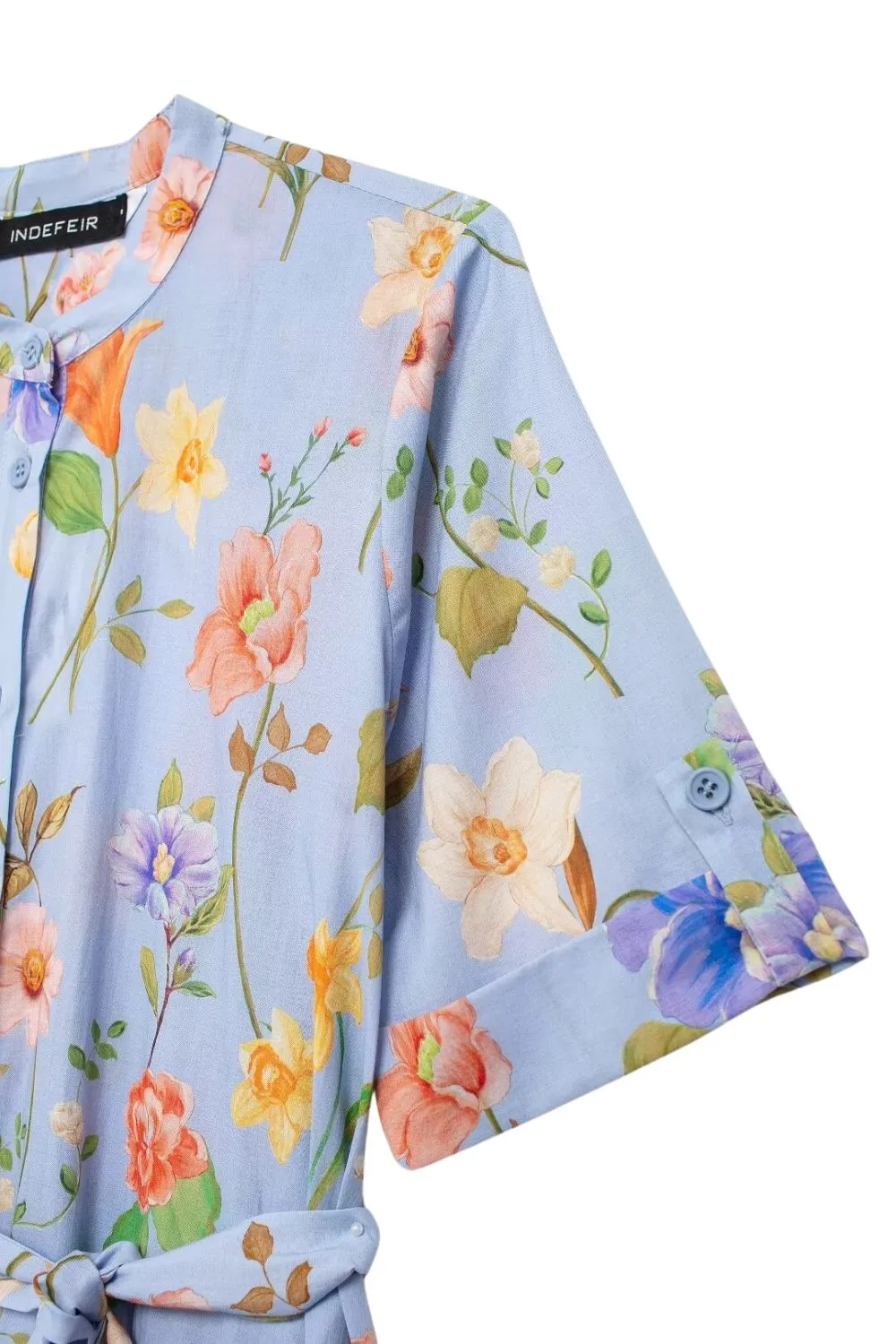 'Aria' Minimalist Floral Print Midi Dress