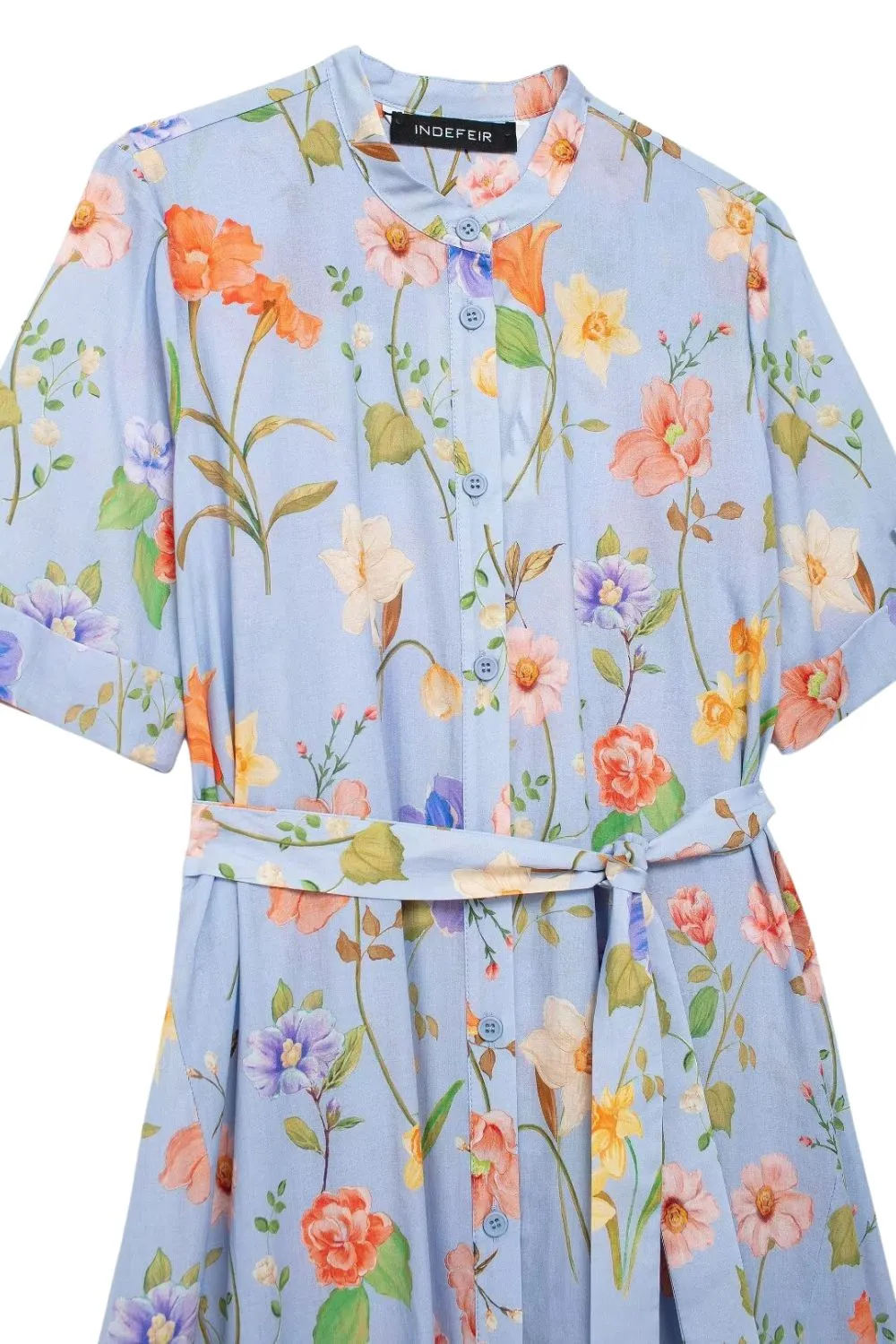 'Aria' Minimalist Floral Print Midi Dress