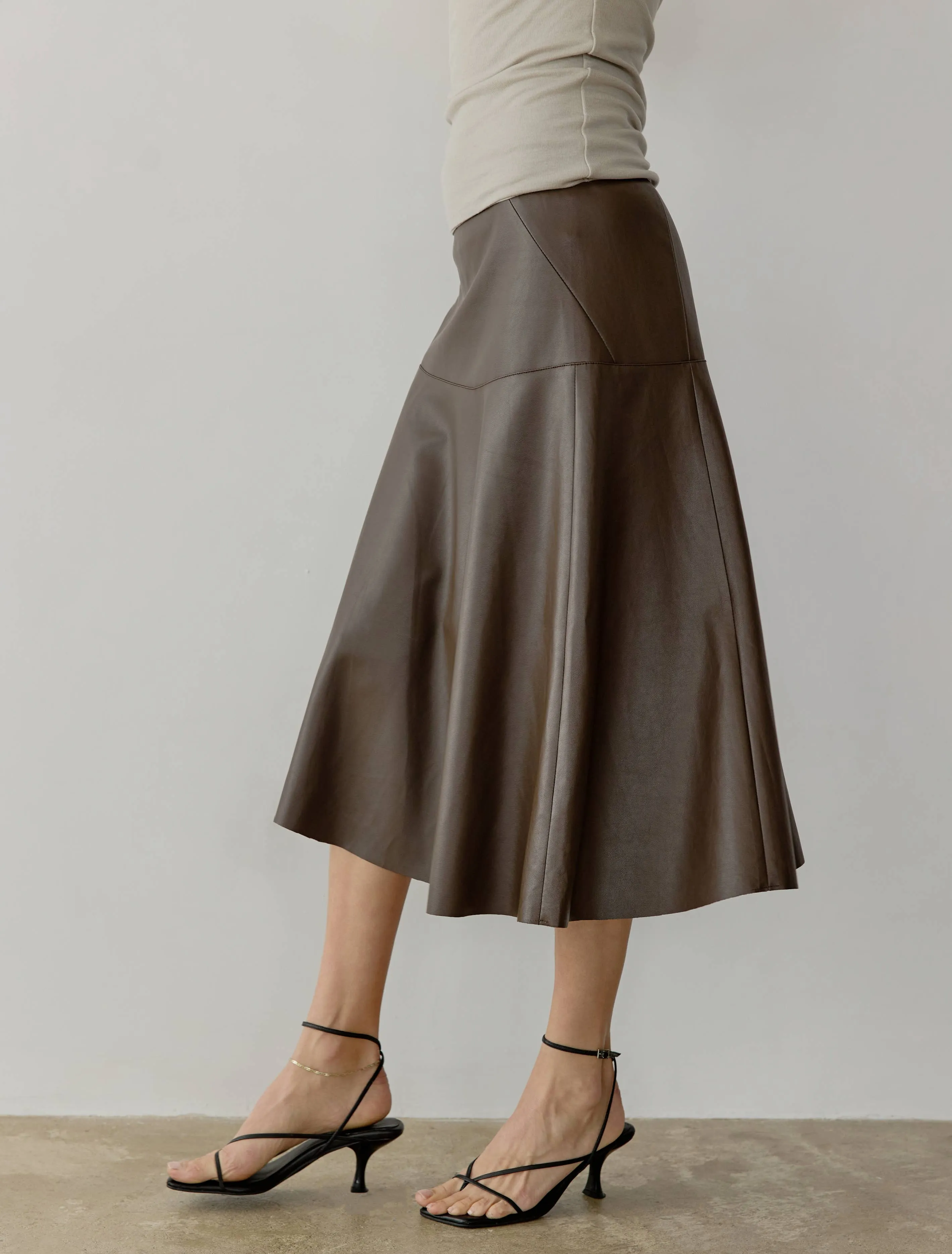 Asymmetrical Faux Leather Skirt