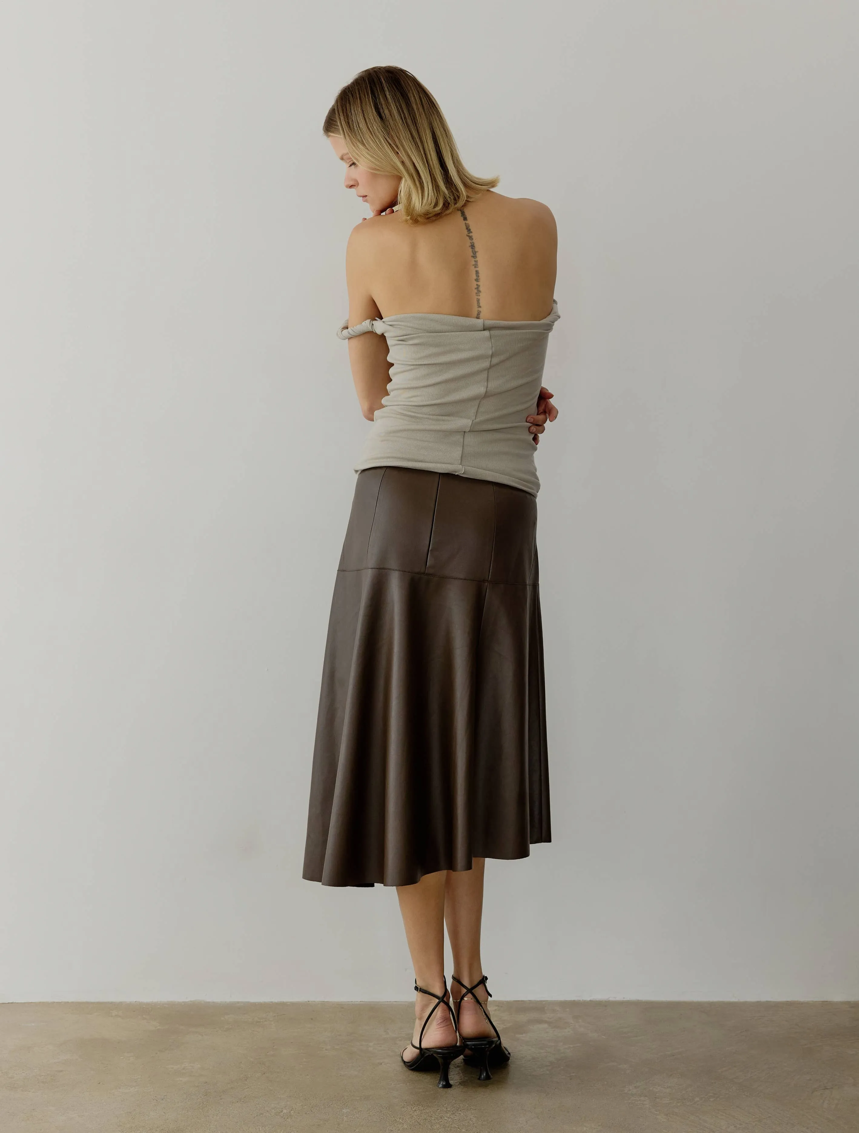 Asymmetrical Faux Leather Skirt