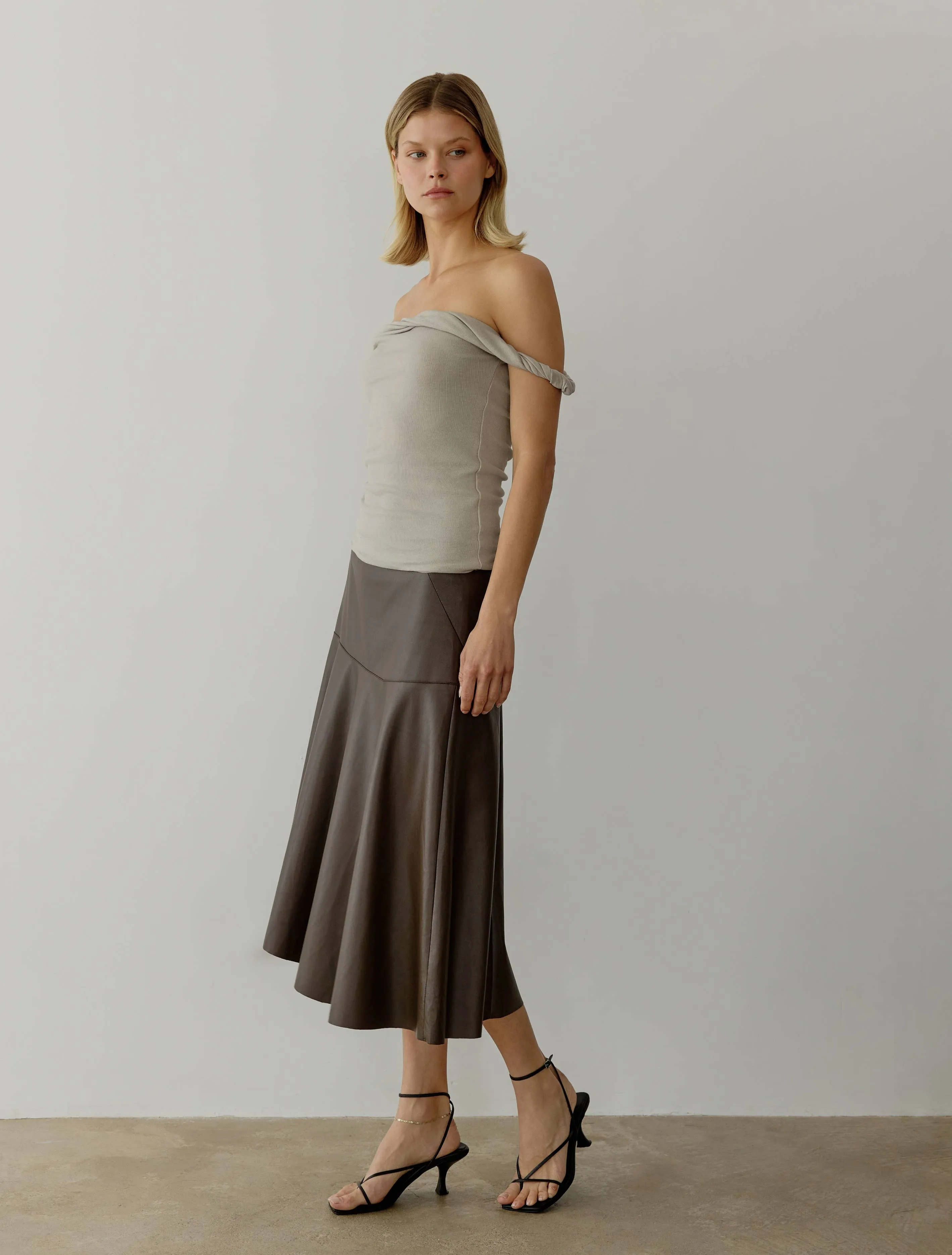 Asymmetrical Faux Leather Skirt