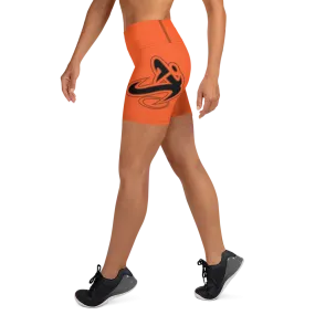 Athletic Apparatus Outrageous Orange Black logo Yoga Shorts