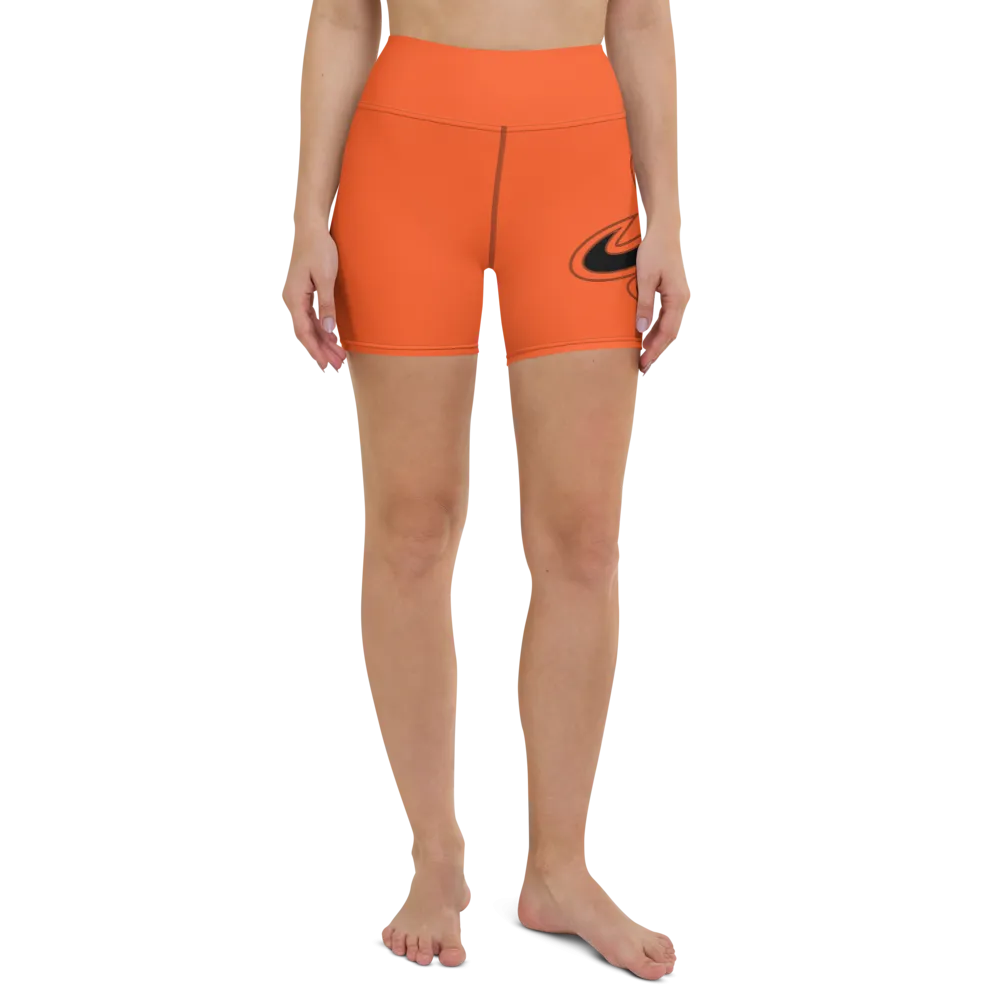 Athletic Apparatus Outrageous Orange Black logo Yoga Shorts