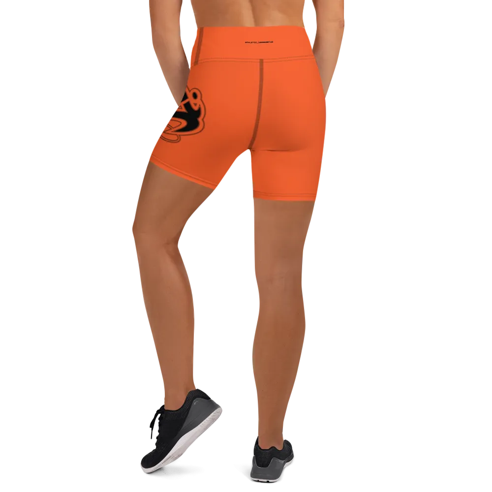 Athletic Apparatus Outrageous Orange Black logo Yoga Shorts