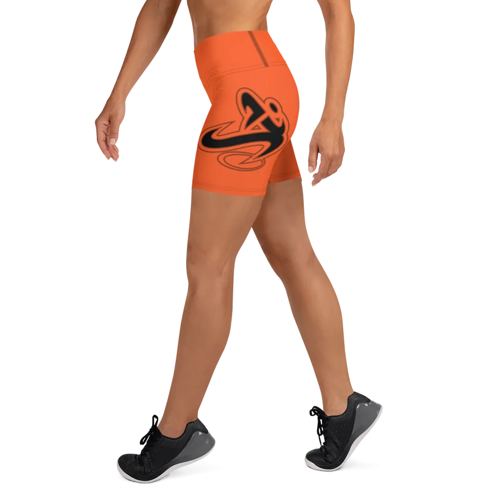 Athletic Apparatus Outrageous Orange Black logo Yoga Shorts