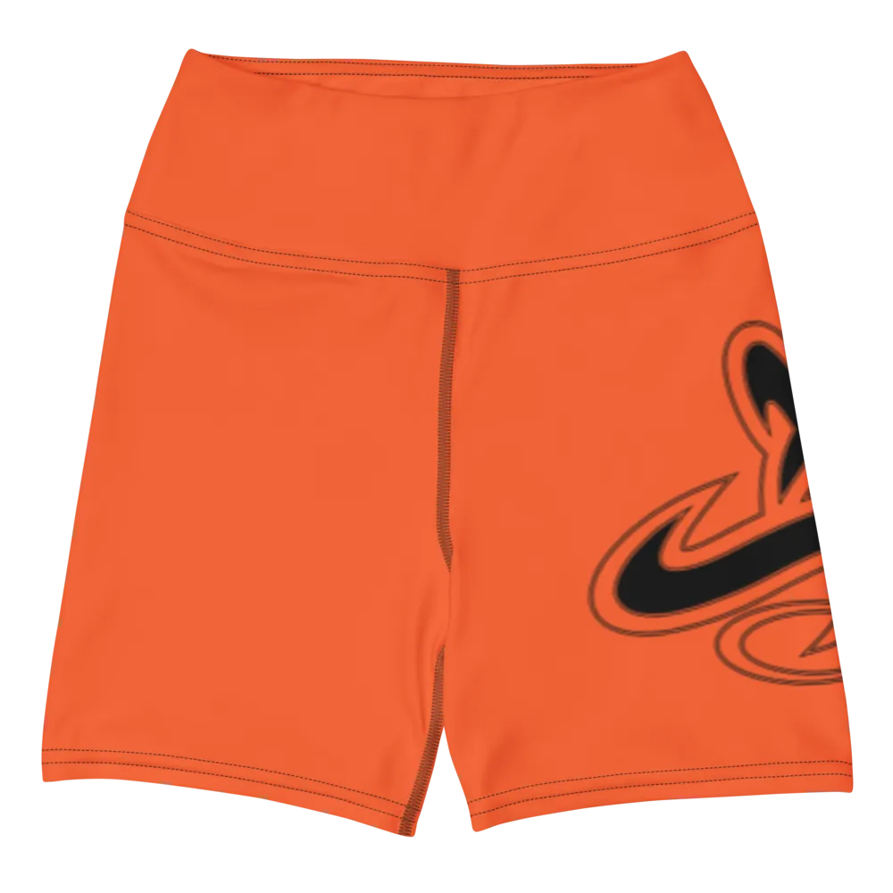 Athletic Apparatus Outrageous Orange Black logo Yoga Shorts