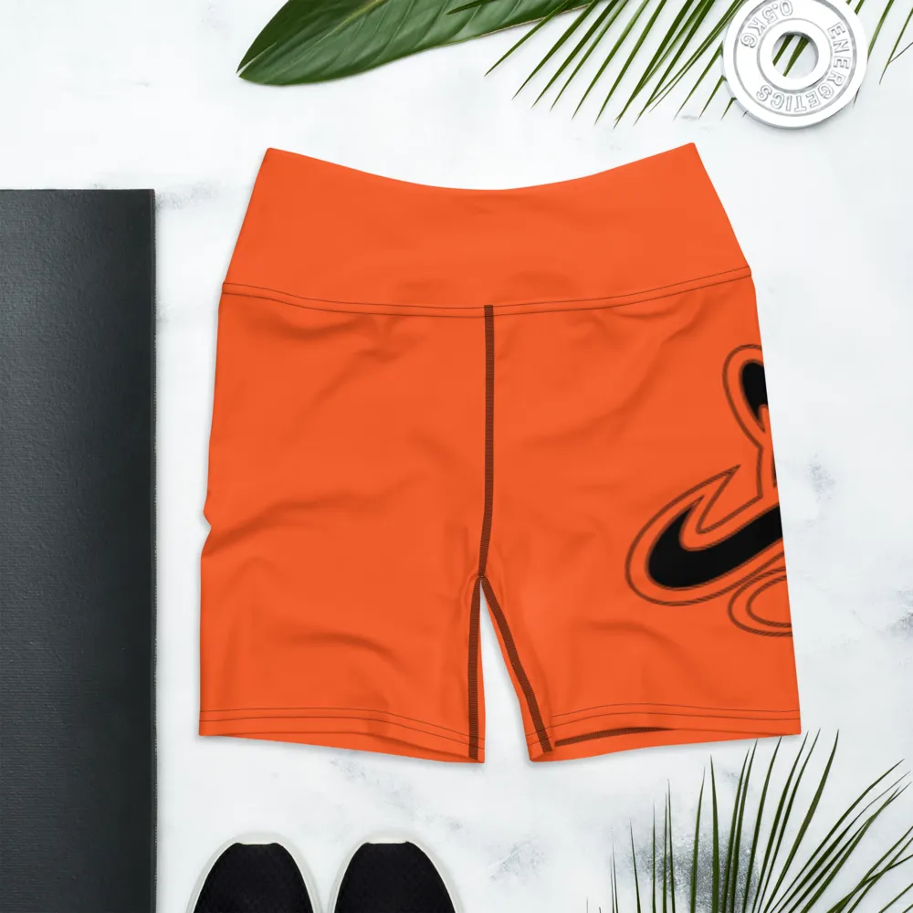 Athletic Apparatus Outrageous Orange Black logo Yoga Shorts