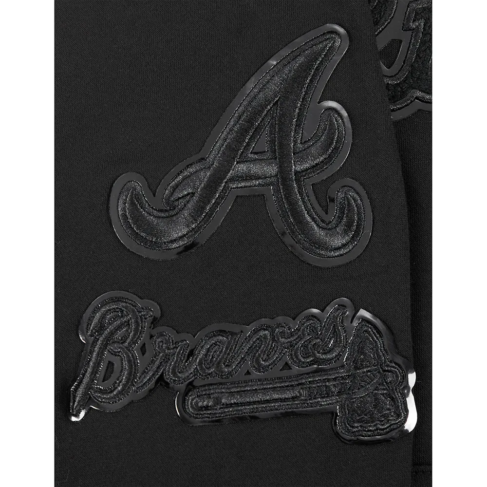 ATLANTA BRAVES TRIPLE BLACK LITTLE BOYS FLC PO HOODIE (BLACK)