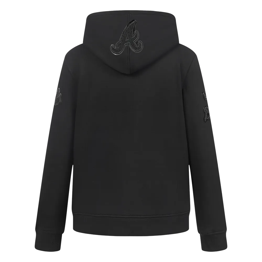 ATLANTA BRAVES TRIPLE BLACK LITTLE BOYS FLC PO HOODIE (BLACK)