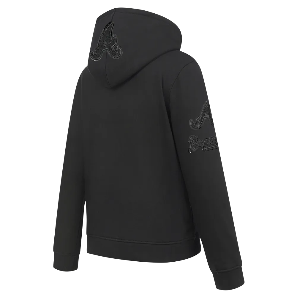 ATLANTA BRAVES TRIPLE BLACK LITTLE BOYS FLC PO HOODIE (BLACK)