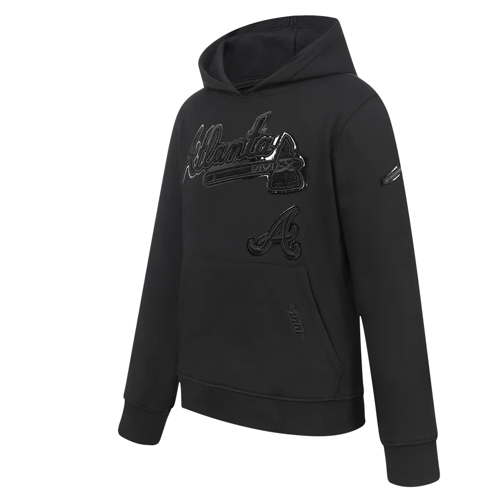 ATLANTA BRAVES TRIPLE BLACK LITTLE BOYS FLC PO HOODIE (BLACK)