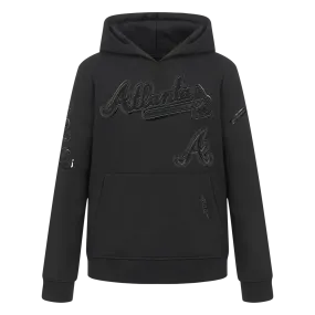 ATLANTA BRAVES TRIPLE BLACK LITTLE BOYS FLC PO HOODIE (BLACK)