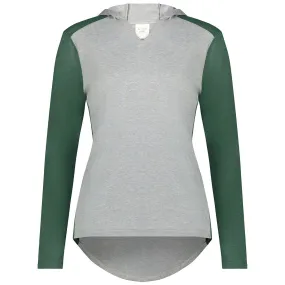 Augusta Sportswear Women's Grey Heather/Dark Green Heather Gameday Vintage Hoodie