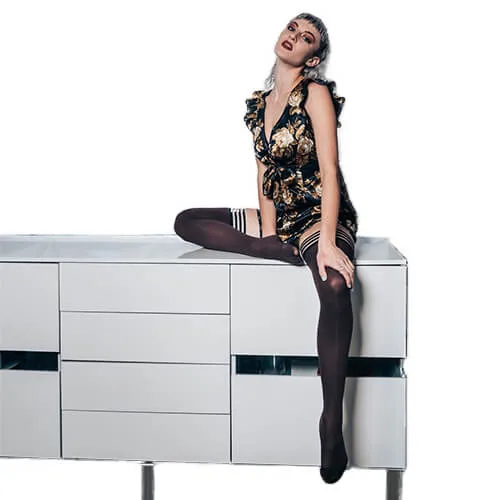 Autumn Opaque Chocolate Thigh-High