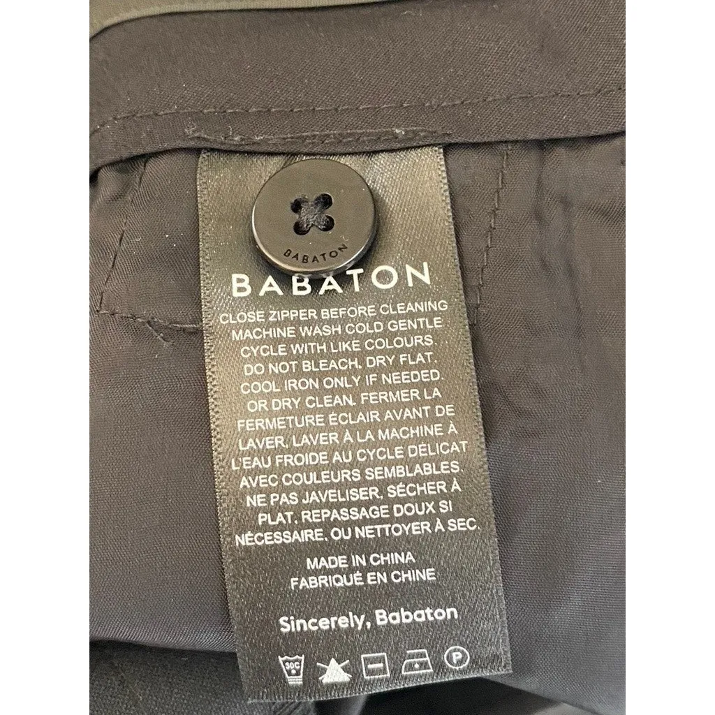 BABATON Women's Black Solid Meta High-Rise Regular Straight-Leg Long Pant SZ 4