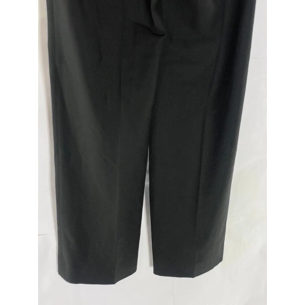 BABATON Women's Black Solid Meta High-Rise Regular Straight-Leg Long Pant SZ 4