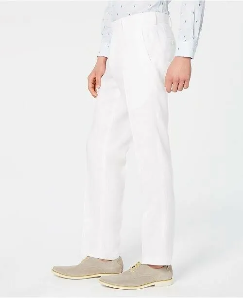 Bar Iii Mens Slim fit Dress Pants 32 / 32 White Solid