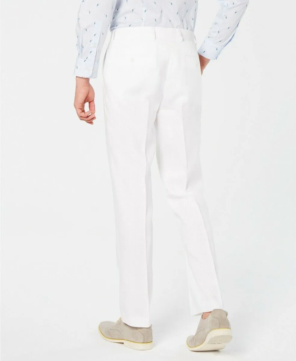 Bar Iii Mens Slim fit Dress Pants 32 / 32 White Solid