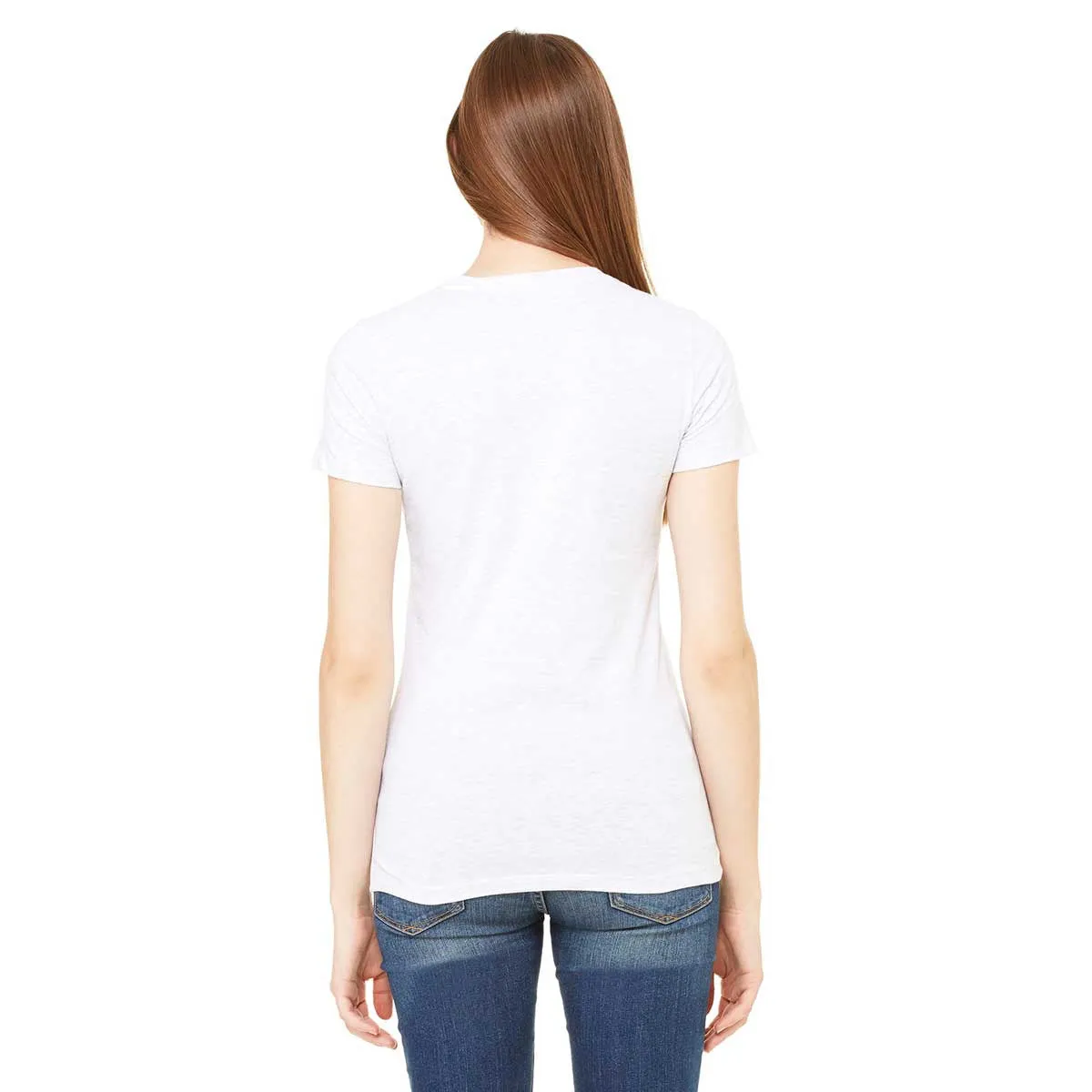 Bella   Canvas Women's Solid White Blend Jersey Short-Sleeve T-Shirt