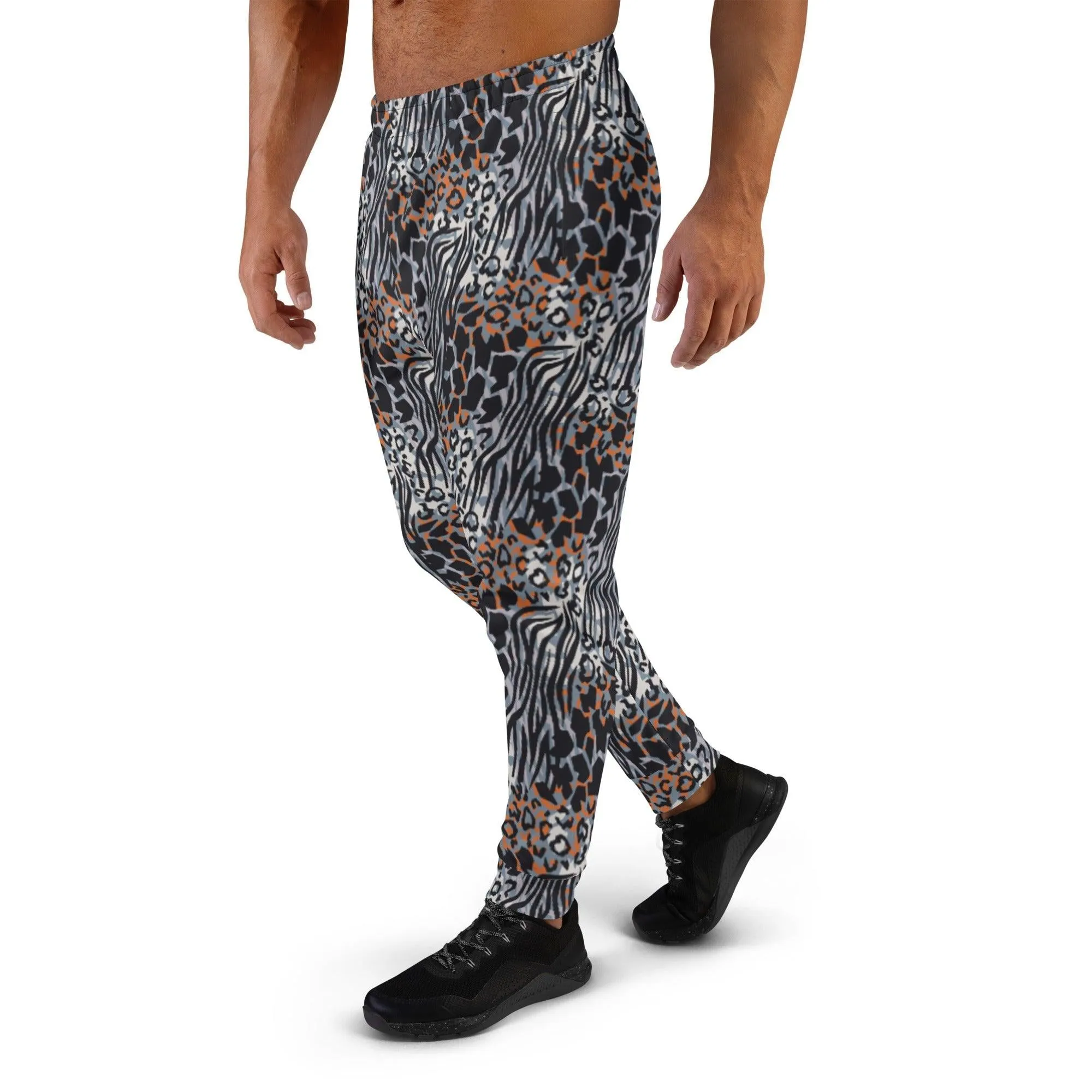 Blue Animal Print Men's Street Joggers