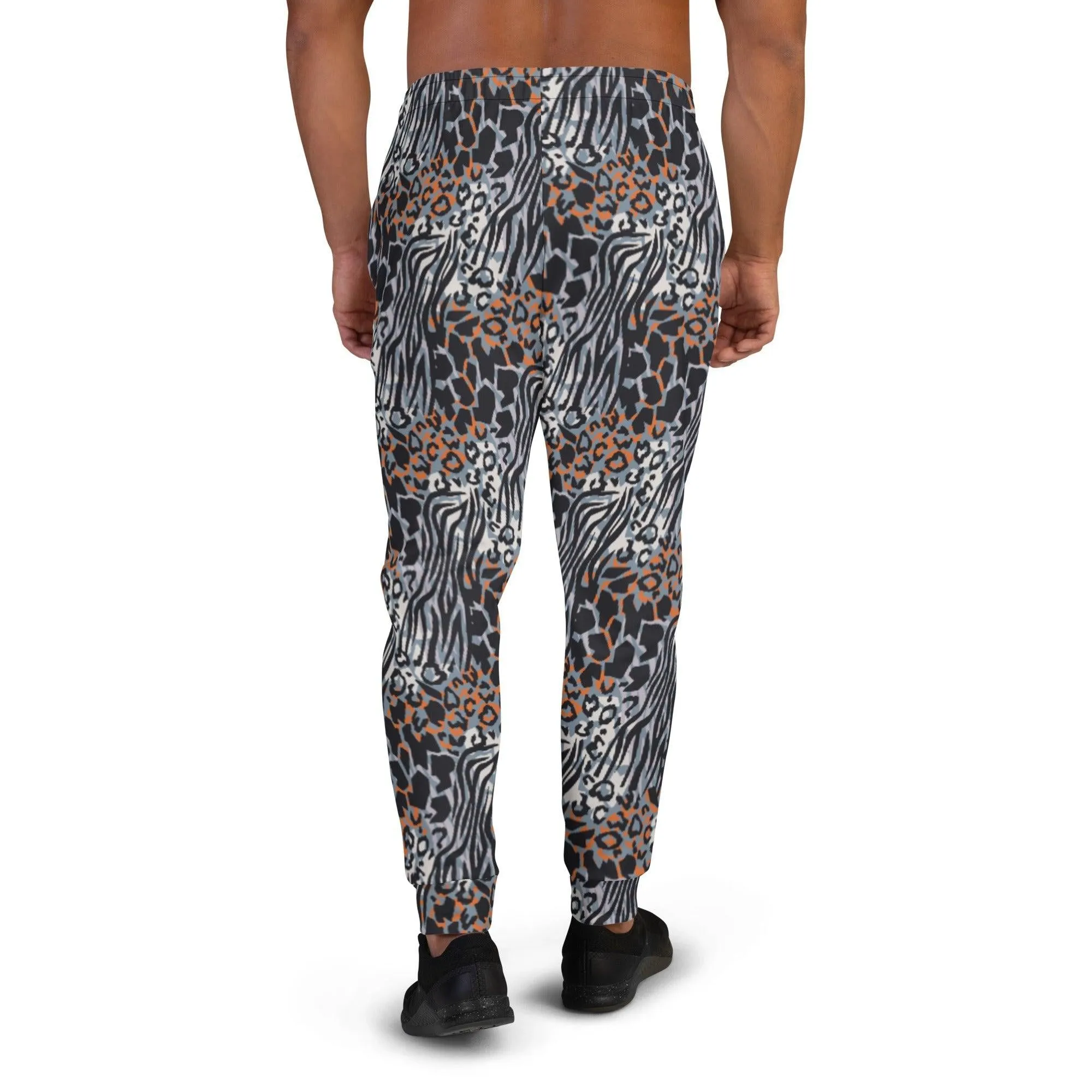 Blue Animal Print Men's Street Joggers