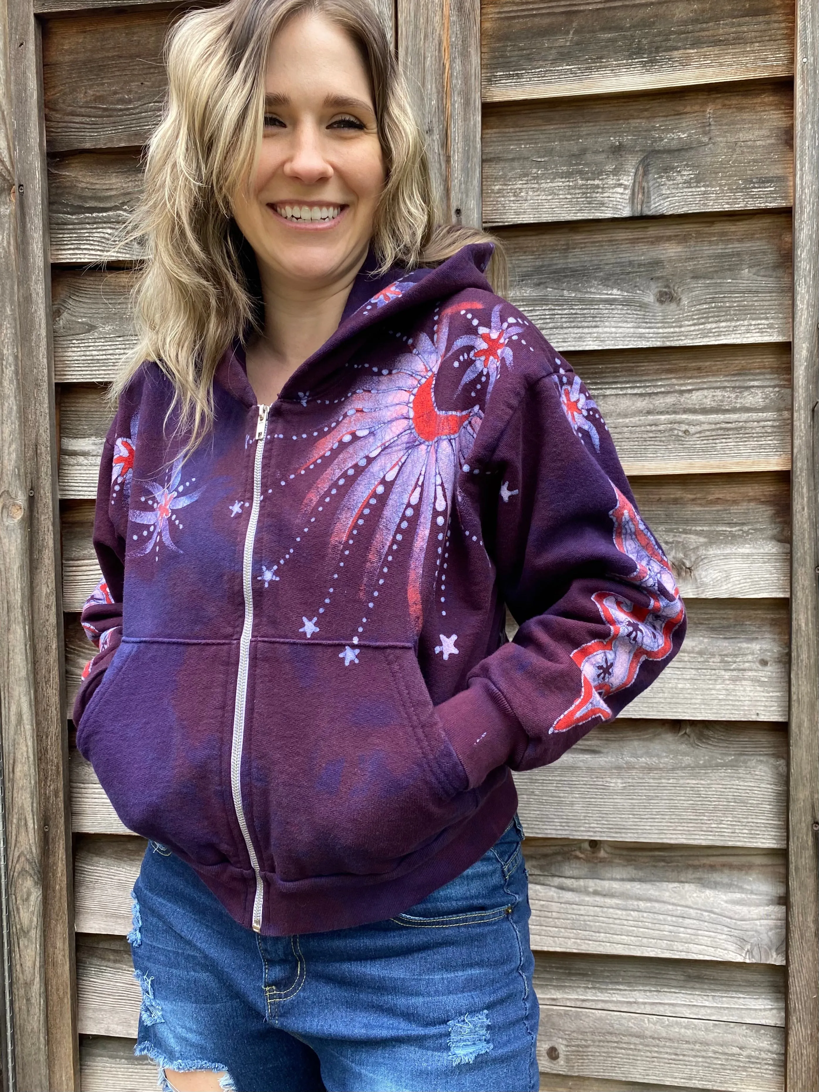 Bonfire Batik Hand Painted Hoodie