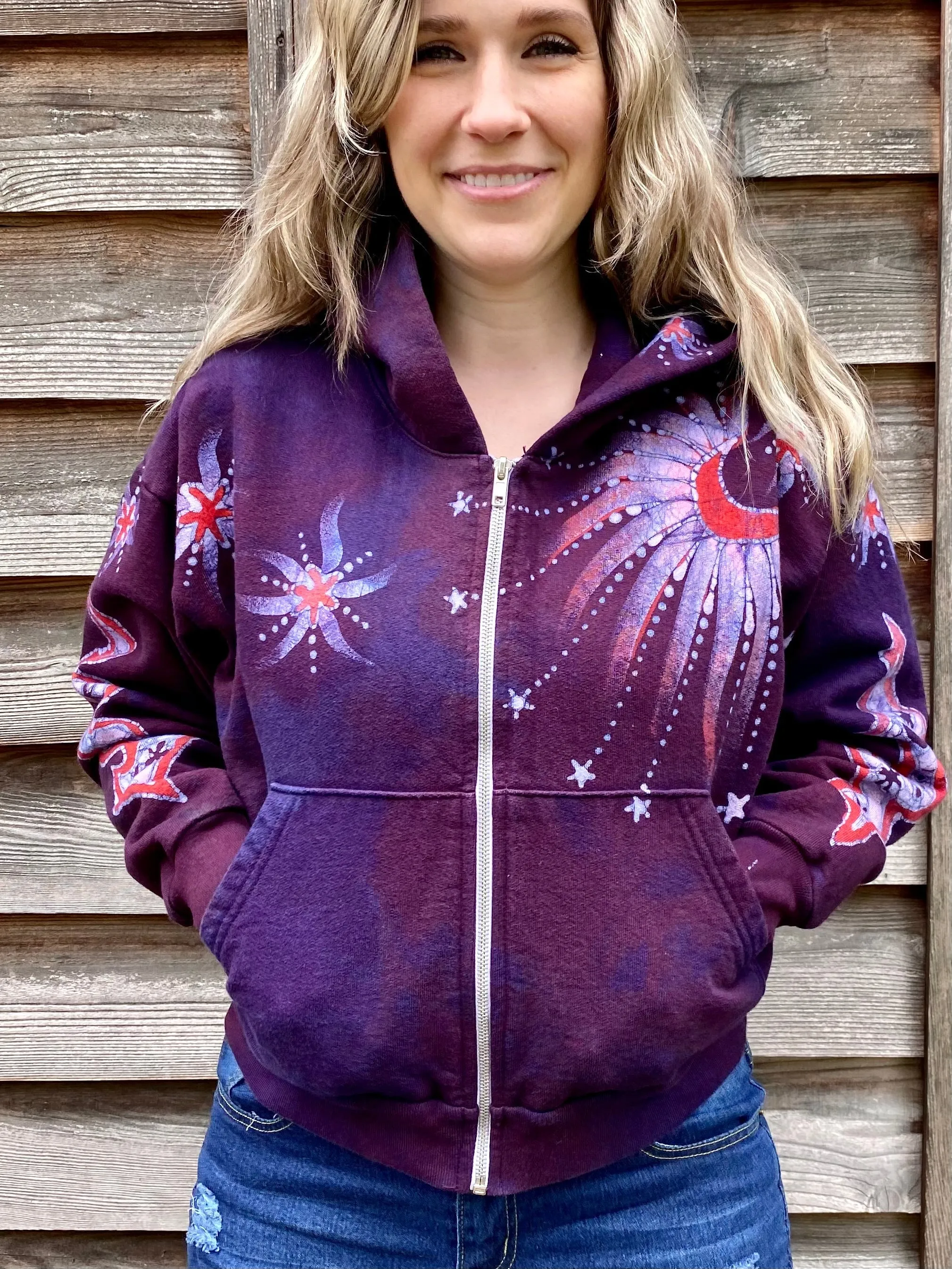 Bonfire Batik Hand Painted Hoodie