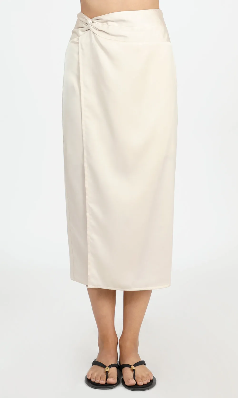 Brenda Pareo Satin Midi Skirt