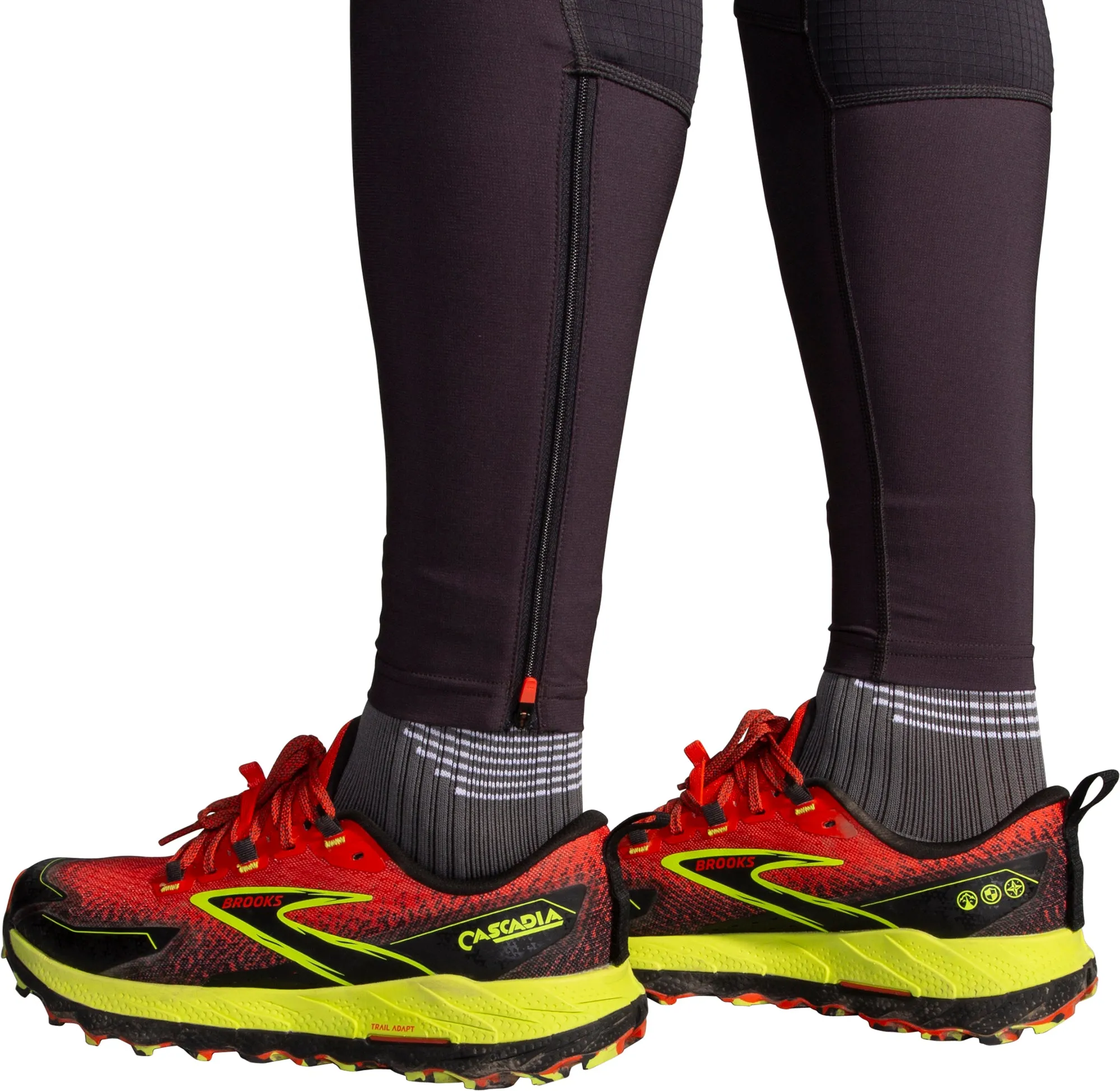 Brooks High Point Mens Long Running Tights - Grey