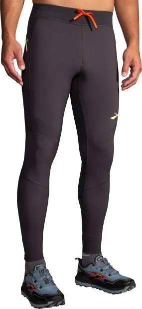 Brooks High Point Mens Long Running Tights - Grey