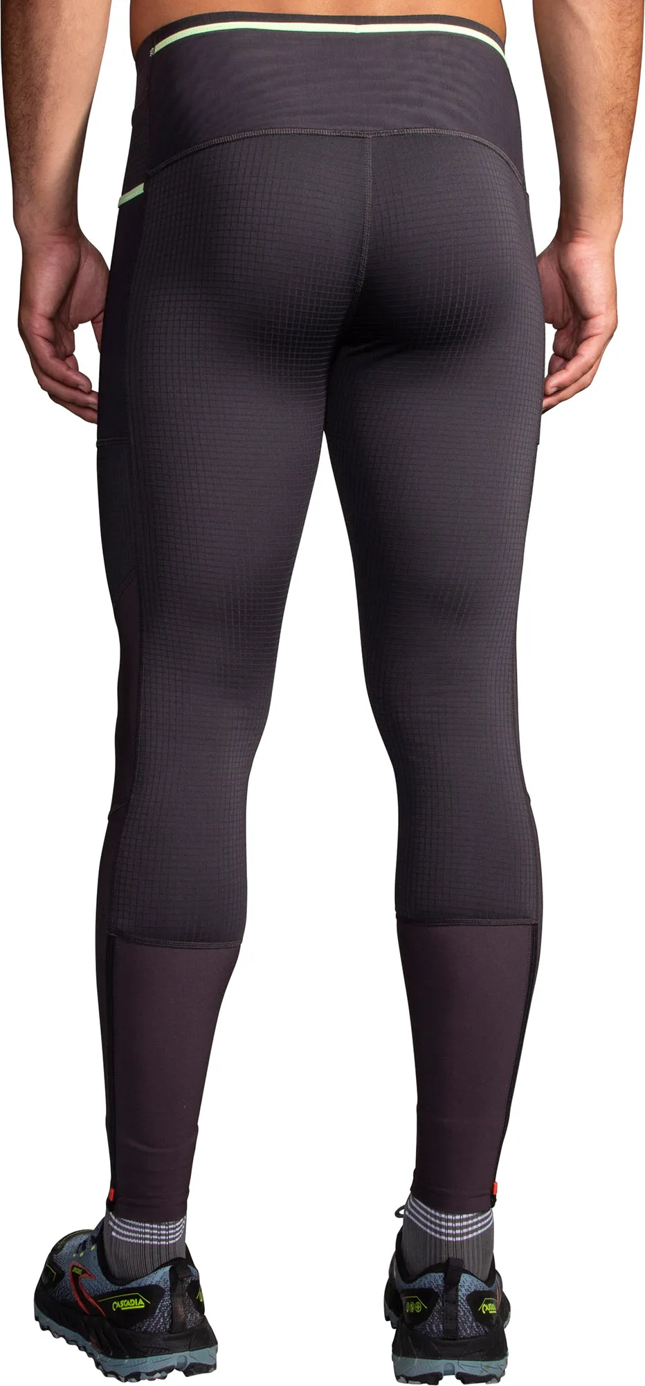 Brooks High Point Mens Long Running Tights - Grey