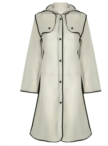 Button Up Translucent Raincoat
