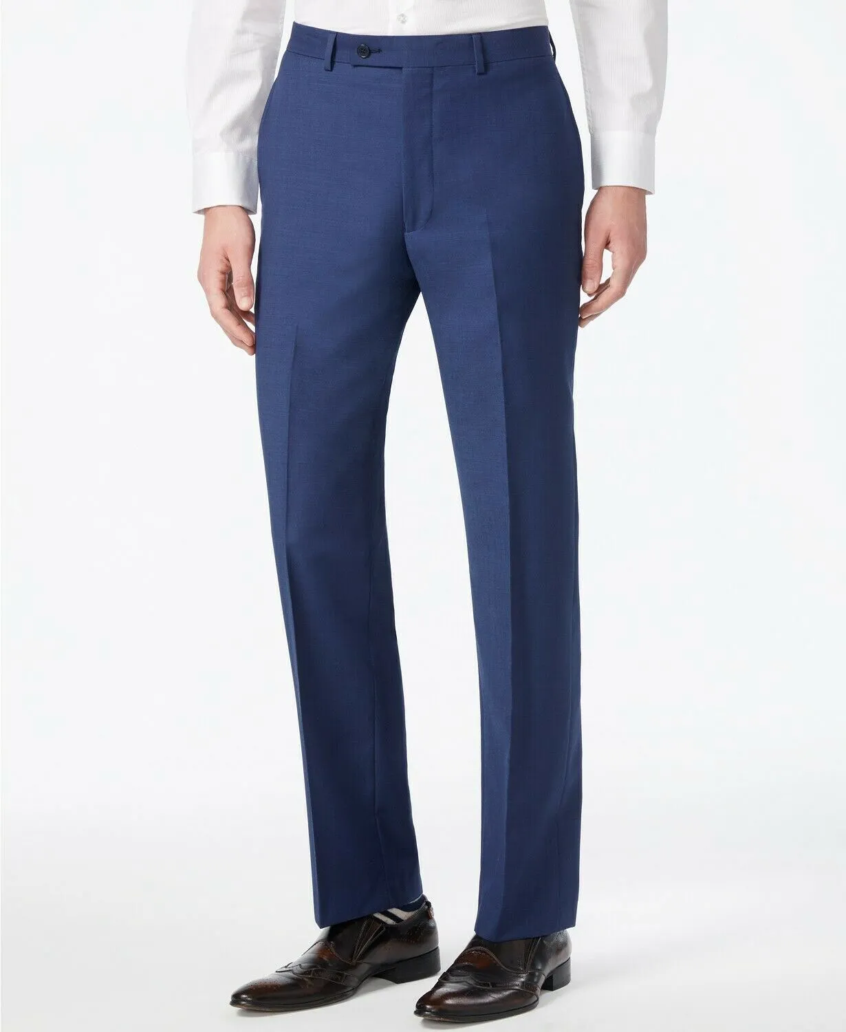 Calvin Klein Mens Slim fit Dress Pants 34 / 30 Blue Solid