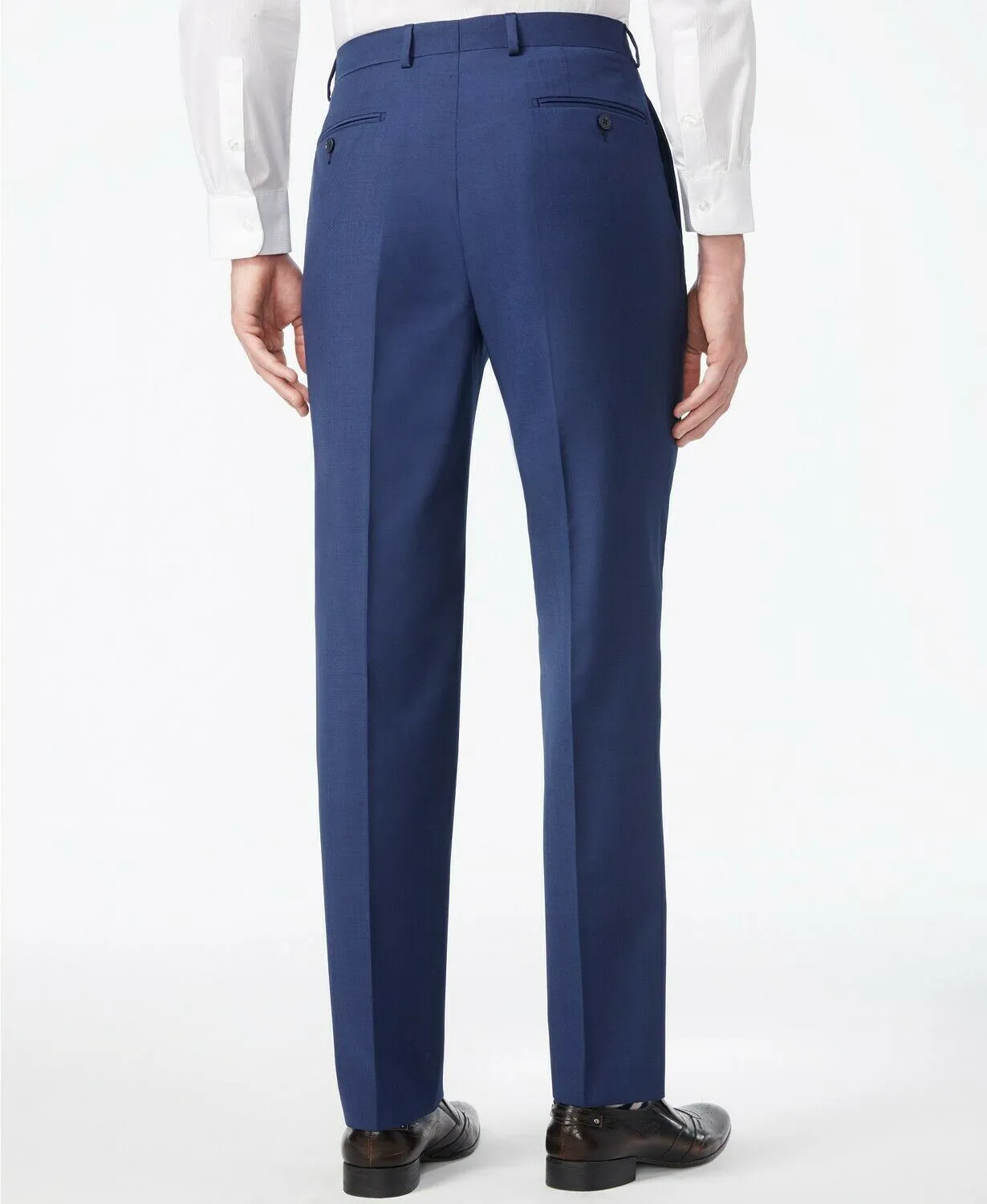 Calvin Klein Mens Slim fit Dress Pants 34 / 30 Blue Solid