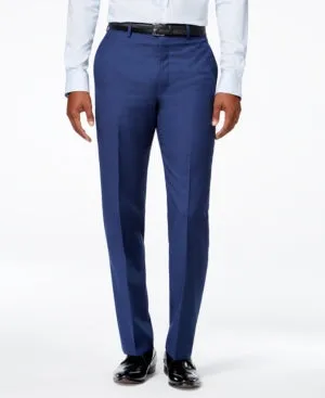 Calvin Klein Mens Slim fit Dress Pants 34 / 30 Blue Solid